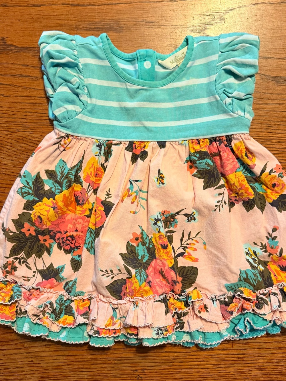 Matilda Jane Baby Girls Size 6-12 months Dress Striped top Floral bottom